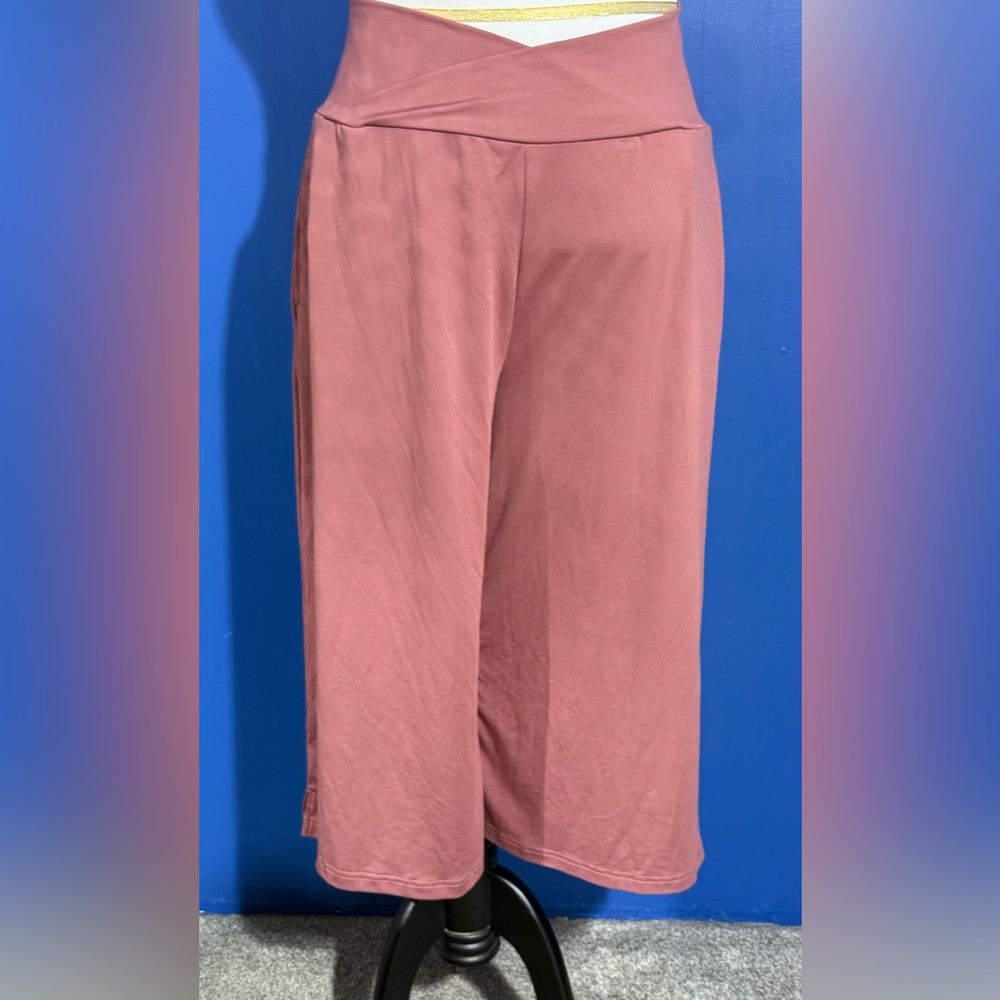 Tarse Elegant Dusty Rose Wide Leg Yoga Pants